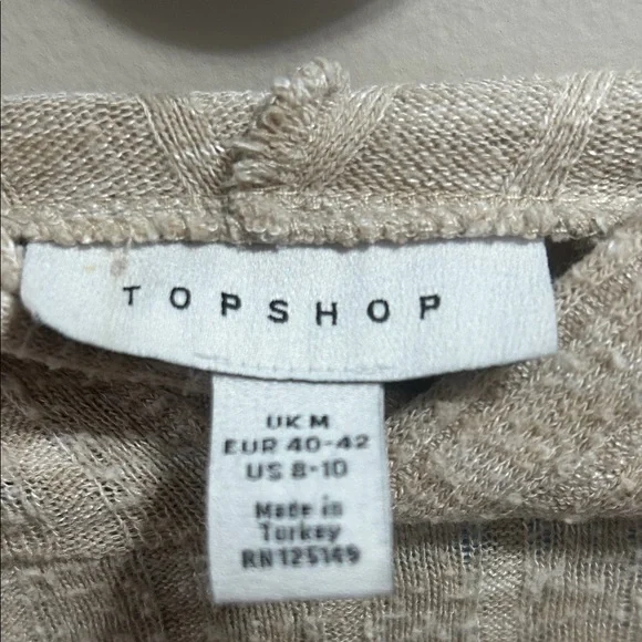 Topshop Beige Ribbed Hoodie - Picture 7 of 7